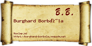 Burghard Borbála névjegykártya